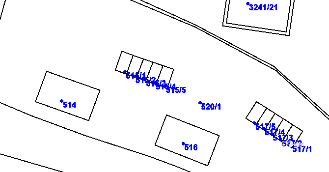Parcela st. 515/5 v KÚ Střekov, Katastrální mapa
