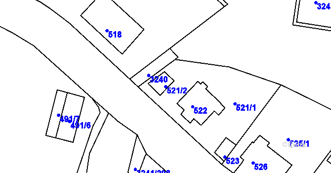Parcela st. 521/2 v KÚ Střekov, Katastrální mapa