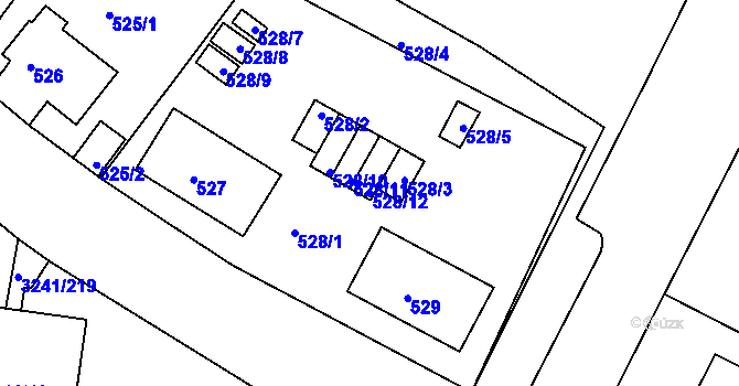 Parcela st. 528/12 v KÚ Střekov, Katastrální mapa