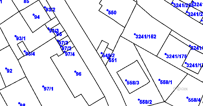 Parcela st. 549/2 v KÚ Střekov, Katastrální mapa