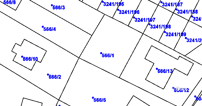 Parcela st. 566/1 v KÚ Střekov, Katastrální mapa