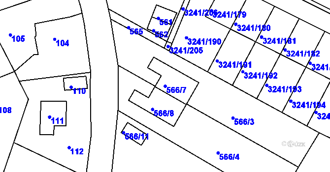 Parcela st. 566/7 v KÚ Střekov, Katastrální mapa