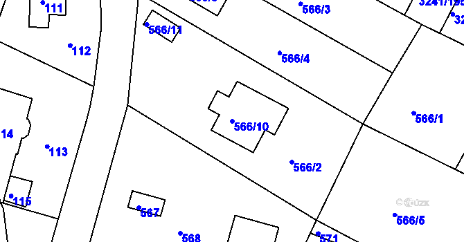 Parcela st. 566/10 v KÚ Střekov, Katastrální mapa