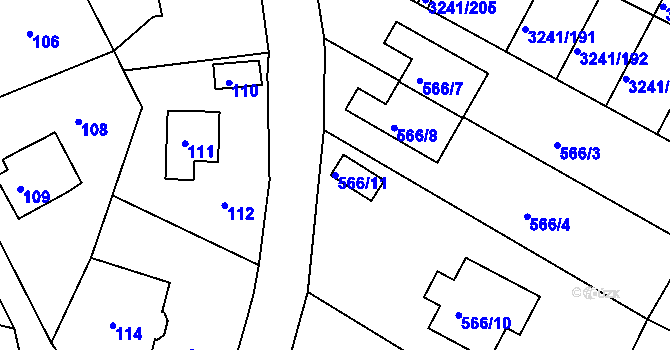 Parcela st. 566/11 v KÚ Střekov, Katastrální mapa