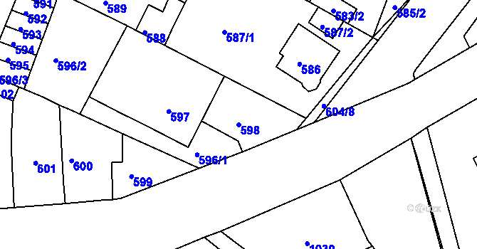 Parcela st. 598 v KÚ Střekov, Katastrální mapa