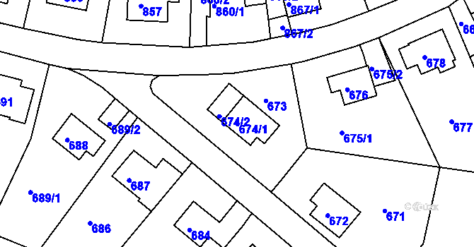 Parcela st. 674/1 v KÚ Střekov, Katastrální mapa