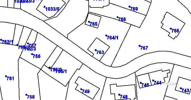 Parcela st. 763 v KÚ Střekov, Katastrální mapa