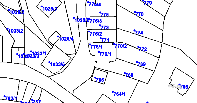 Parcela st. 770/1 v KÚ Střekov, Katastrální mapa
