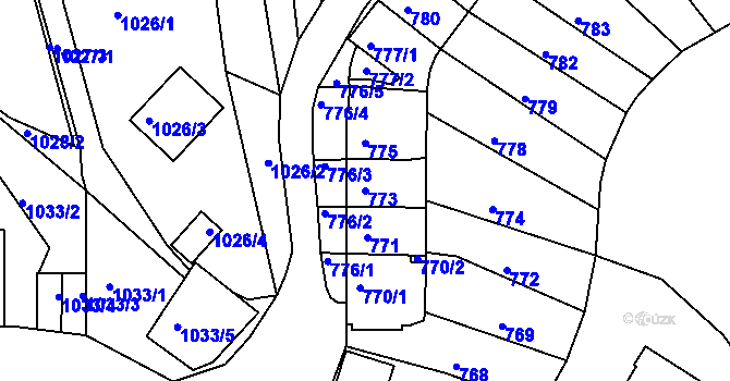 Parcela st. 773 v KÚ Střekov, Katastrální mapa