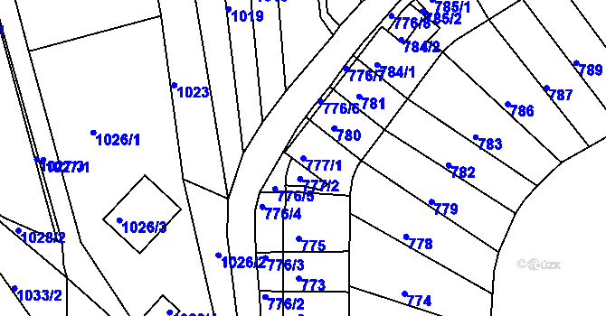 Parcela st. 777/1 v KÚ Střekov, Katastrální mapa