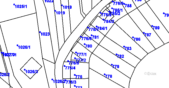 Parcela st. 780 v KÚ Střekov, Katastrální mapa