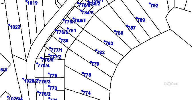 Parcela st. 782 v KÚ Střekov, Katastrální mapa
