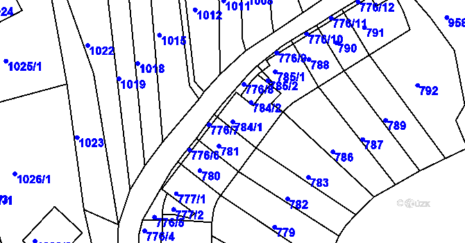 Parcela st. 784/1 v KÚ Střekov, Katastrální mapa