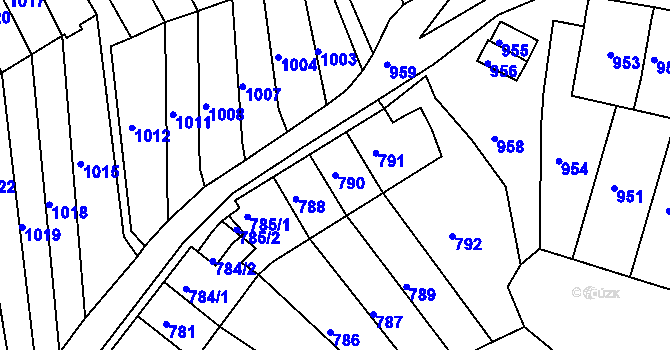 Parcela st. 790 v KÚ Střekov, Katastrální mapa