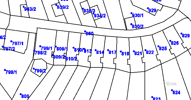 Parcela st. 814 v KÚ Střekov, Katastrální mapa