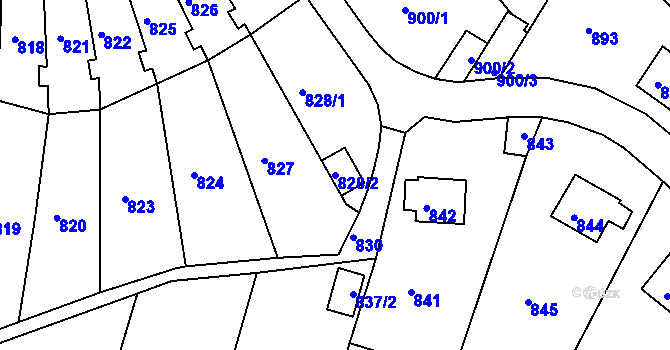 Parcela st. 828/2 v KÚ Střekov, Katastrální mapa