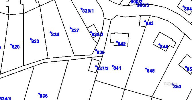 Parcela st. 830 v KÚ Střekov, Katastrální mapa