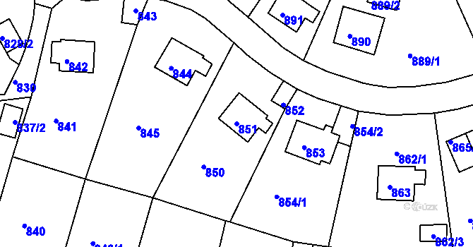 Parcela st. 851 v KÚ Střekov, Katastrální mapa