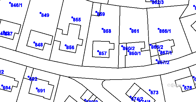 Parcela st. 857 v KÚ Střekov, Katastrální mapa
