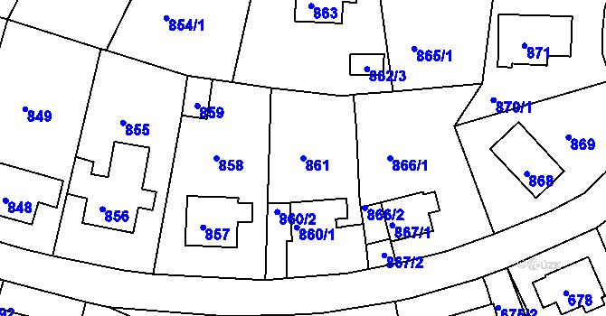 Parcela st. 861 v KÚ Střekov, Katastrální mapa