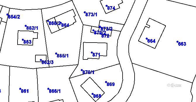 Parcela st. 871 v KÚ Střekov, Katastrální mapa