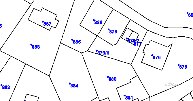 Parcela st. 879/1 v KÚ Střekov, Katastrální mapa