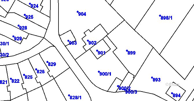 Parcela st. 901 v KÚ Střekov, Katastrální mapa