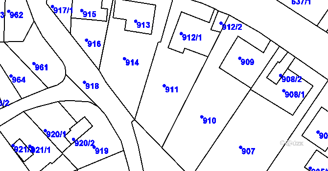 Parcela st. 911 v KÚ Střekov, Katastrální mapa