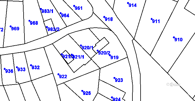 Parcela st. 920/2 v KÚ Střekov, Katastrální mapa