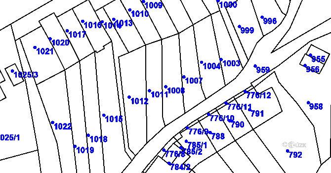 Parcela st. 1008 v KÚ Střekov, Katastrální mapa