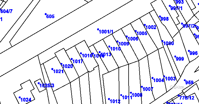 Parcela st. 1013 v KÚ Střekov, Katastrální mapa