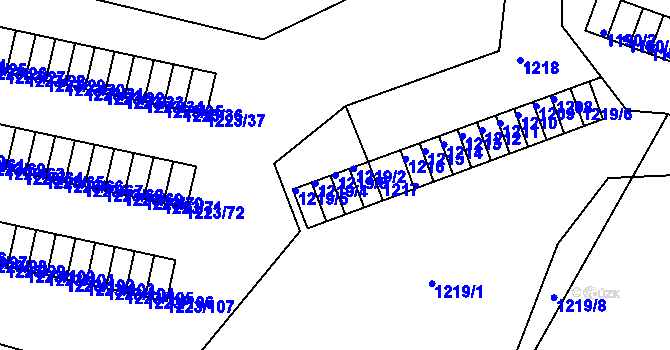 Parcela st. 1219/3 v KÚ Střekov, Katastrální mapa