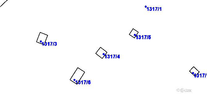 Parcela st. 1317/4 v KÚ Střekov, Katastrální mapa