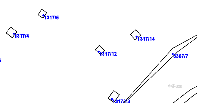 Parcela st. 1317/12 v KÚ Střekov, Katastrální mapa