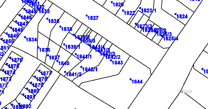 Parcela st. 1842/2 v KÚ Střekov, Katastrální mapa