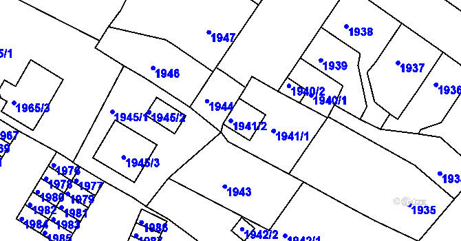 Parcela st. 1941/2 v KÚ Střekov, Katastrální mapa