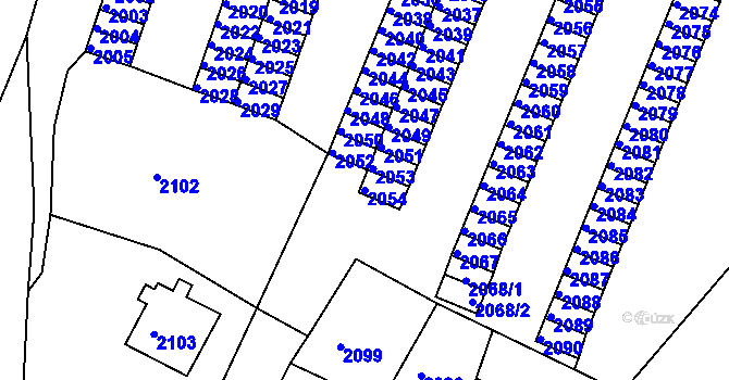 Parcela st. 2054 v KÚ Střekov, Katastrální mapa