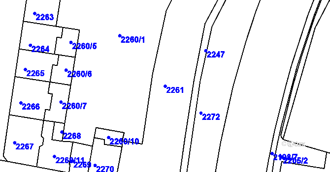 Parcela st. 2261 v KÚ Střekov, Katastrální mapa