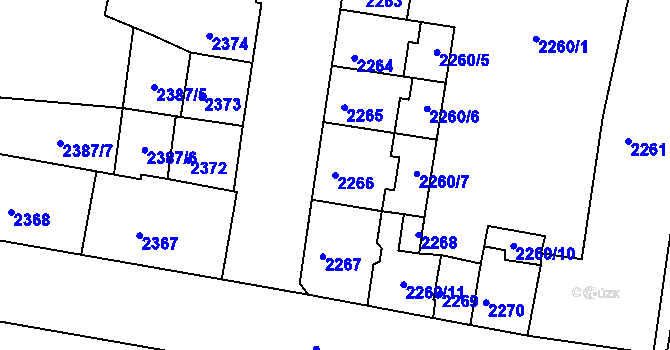 Parcela st. 2266 v KÚ Střekov, Katastrální mapa