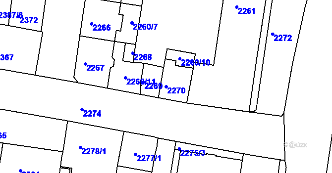 Parcela st. 2270 v KÚ Střekov, Katastrální mapa