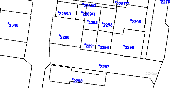 Parcela st. 2291 v KÚ Střekov, Katastrální mapa