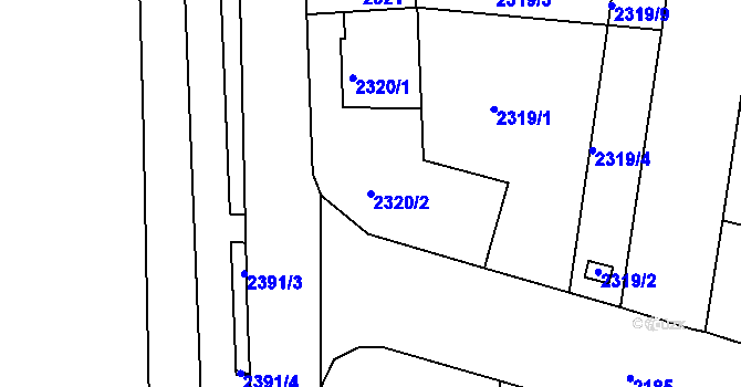 Parcela st. 2320/2 v KÚ Střekov, Katastrální mapa