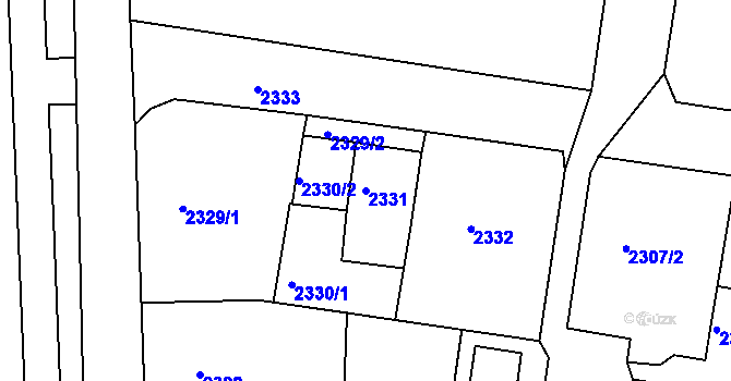 Parcela st. 2331 v KÚ Střekov, Katastrální mapa