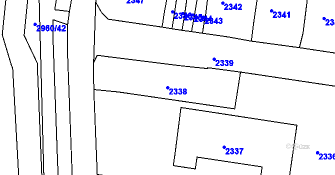 Parcela st. 2338 v KÚ Střekov, Katastrální mapa