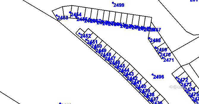 Parcela st. 2448 v KÚ Střekov, Katastrální mapa