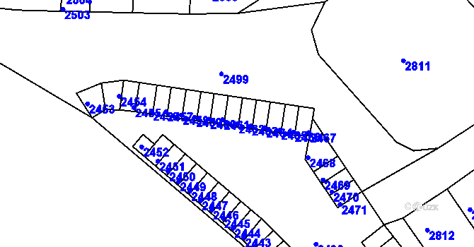 Parcela st. 2462 v KÚ Střekov, Katastrální mapa