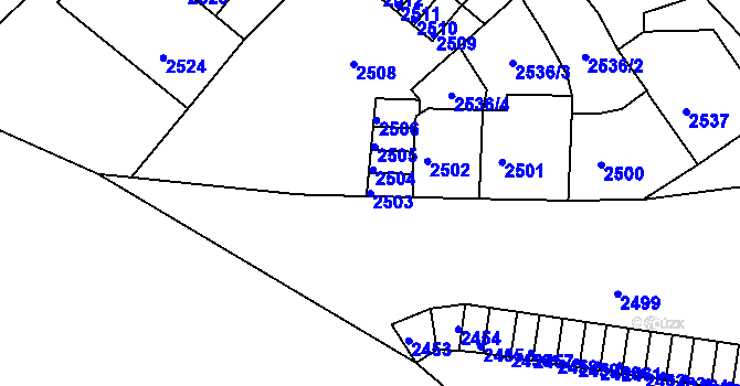Parcela st. 2503 v KÚ Střekov, Katastrální mapa