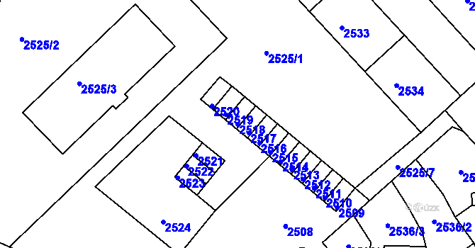 Parcela st. 2518 v KÚ Střekov, Katastrální mapa