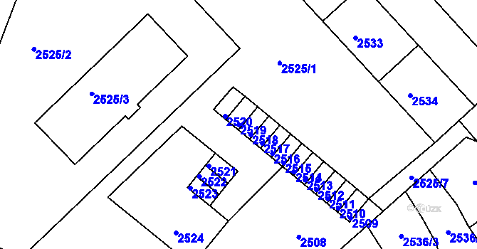 Parcela st. 2519 v KÚ Střekov, Katastrální mapa