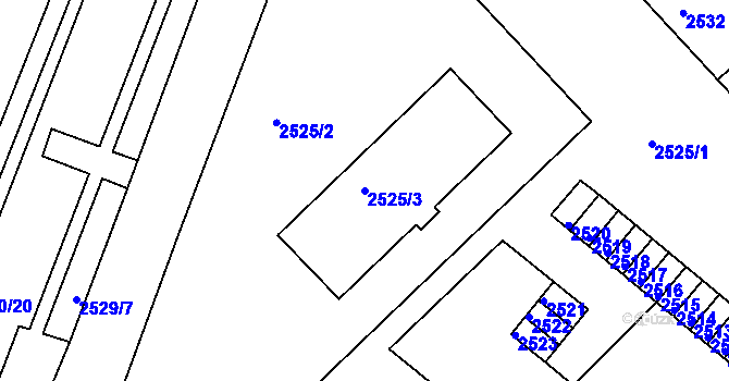 Parcela st. 2525/3 v KÚ Střekov, Katastrální mapa